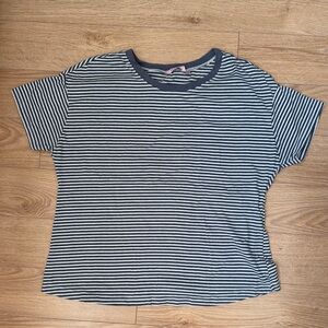 La Vie En Rose Navy and White Striped Tee